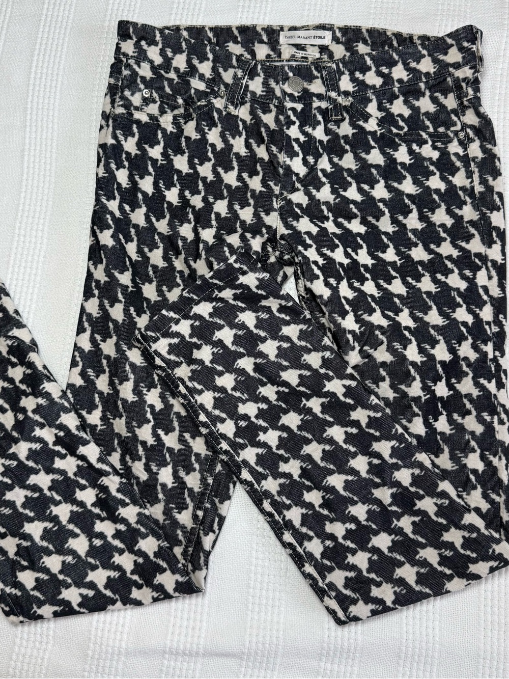 Isabel Marant Étoile Houndstooth Corduroy Pants ASO Blake Lively FR 38 US 6